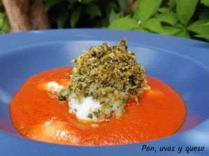 rape con costra - pan uvas y queso