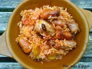 arroz al horno - pan uvas y queso