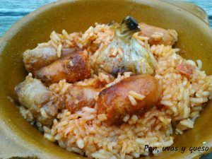 arroz al horno - pan uvas y queso