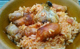arroz al horno - pan uvas y queso