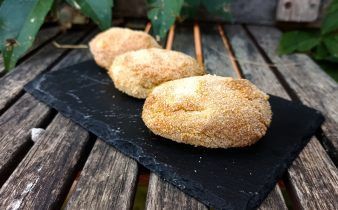 croquetas patata - pan uvas y queso