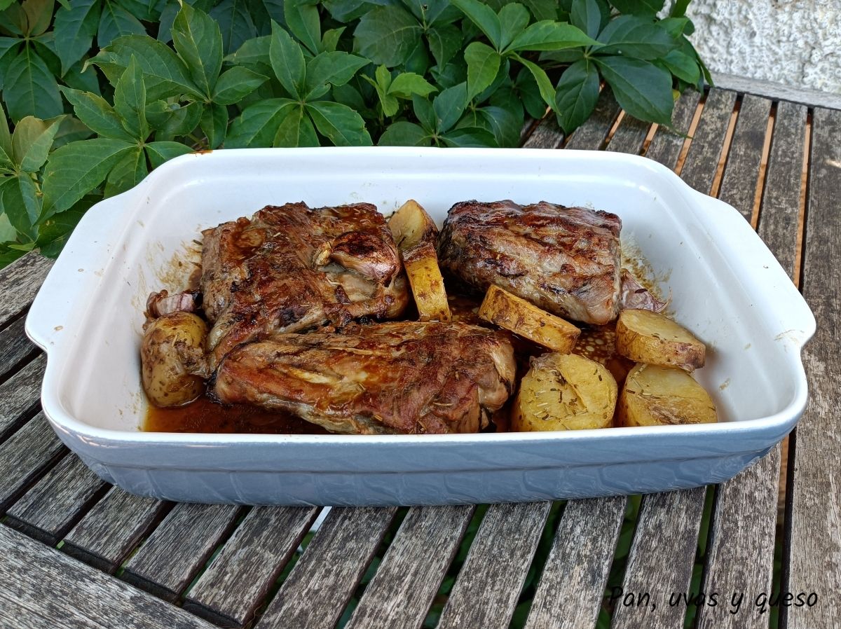 costillas cerdo salsa agridulce crockpot - pan uvas y queso