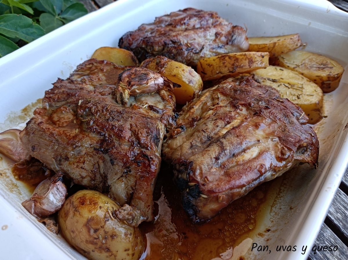 costillas cerdo salsa agridulce crockpot - pan uvas y queso