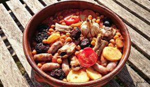 arroz al horno de chert - pan uvas y queso