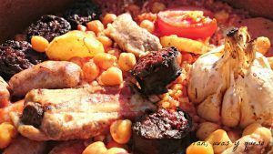 arroz al horno de chert - pan uvas y queso