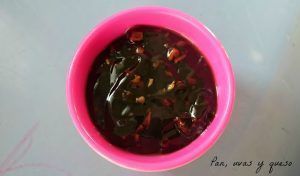 salsa teriyaki - pan uvas y queso