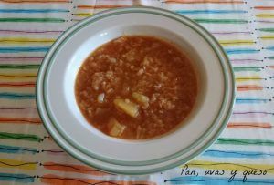 patatas y sopas crockpot - pan uvas y queso