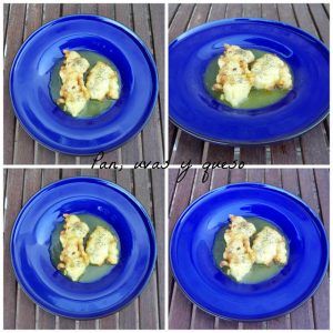 merluza en salsa - pan uvas y queso