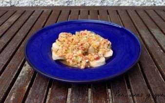 huevas de merluza a la vinagreta thermomix - pan uvas y queso