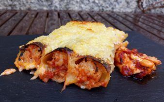 canelones de bacalao en thermomix - pan uvas y queso