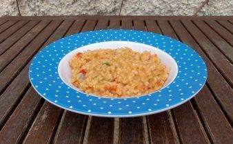 arroz con bacalao en thermomix - pan uvas y queso