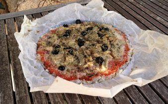 arroz estilo pizza thermomix - pan uvas y queso