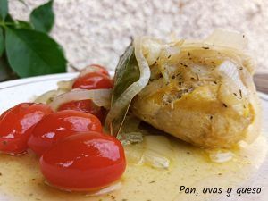 pollo escabechado crock pot - pan uvas y queso