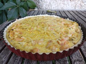 tarta de calabacin - pan uvas y queso