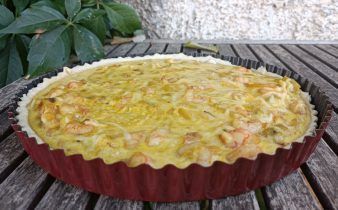tarta de calabacin - pan uvas y queso